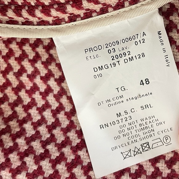 ARMANI {12} Jacket Cropped Dark Red Cream Fringe - Picture 11 of 14